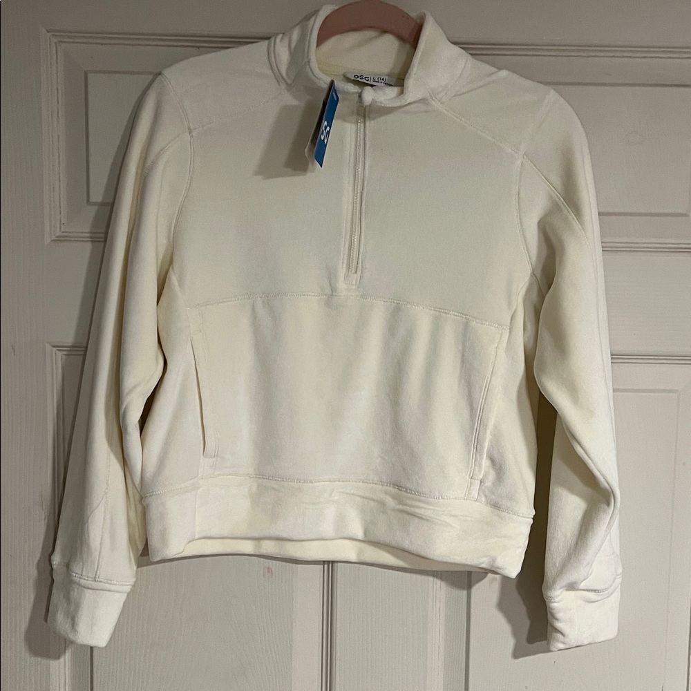 DSG Kids Cream Quarter-Zip Sweater